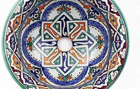 Orientalische-Keramik-Waschbecken-Kunsthandwerk-Handwaschbecken-Aufsatzwaschbecken